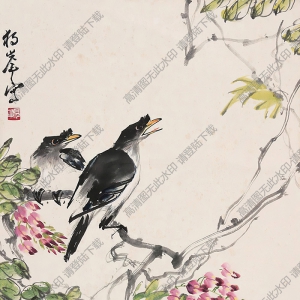 黃獨峰國畫 八哥 高清大圖下載