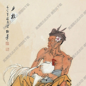 黃獨峰國畫 斗雞 高清大圖下載
