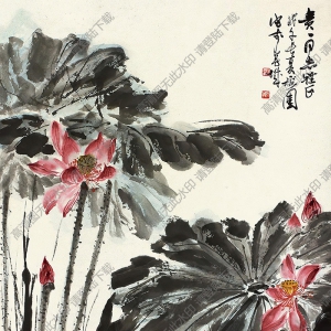 黃獨峰國畫 荷花 (2) 高清大圖下載