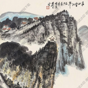 黃獨(dú)峰國(guó)畫 廬山望江亭 (3) 高清大圖