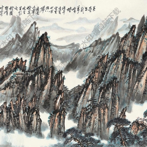 黃獨(dú)峰國(guó)畫 萬壑疊翠 高清大圖下載