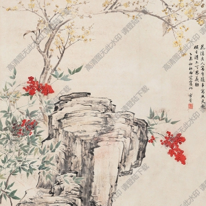方薰國(guó)畫 梅花水仙 高清大圖下載