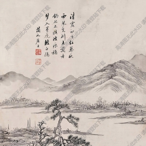 方薰國(guó)畫 平江垂釣 高清大圖下載
