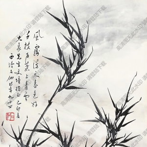 申石伽國畫 竹韻春色 高清大圖下載