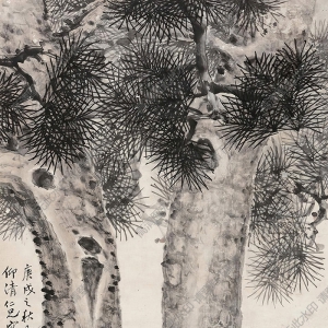 蒲華國(guó)畫(huà) 松壽圖 高清大圖下載