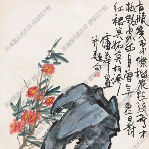 蒲華國(guó)畫(huà) 五月榴花開(kāi) 高清大圖下載
