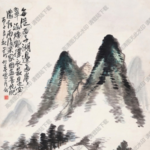 蒲華國(guó)畫(huà) 西子湖邊 高清大圖下載