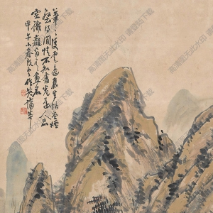蒲華國(guó)畫(huà) 溪堂煙壑 高清大圖下載