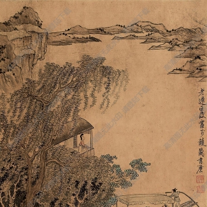 陳洪綬國(guó)畫 泛舟圖 高清大圖下載