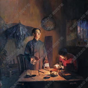 張峻明油畫_陳望道翻譯共產(chǎn)黨宣言_高清大圖下載