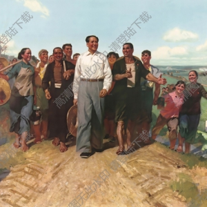 陳衍寧名畫作品 毛主席視察廣東農村 高清大圖下載