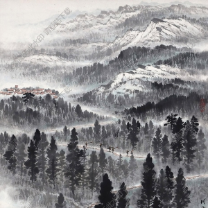 岑學(xué)恭國(guó)畫(huà) 川西林居圖 高清大圖下載