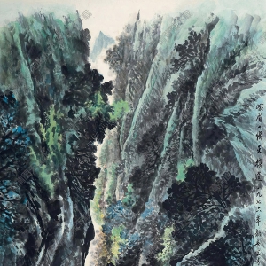 岑學(xué)恭國(guó)畫(huà) 峨眉一線天 高清大圖下載