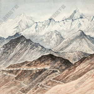 岑學(xué)恭國(guó)畫(huà) 二郎山頂 高清大圖下載