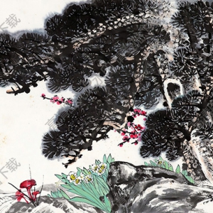 岑學(xué)恭國畫 花卉 高清大圖下載