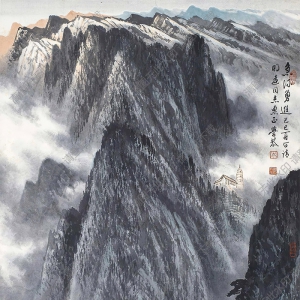 岑學(xué)恭國畫 急流勇進(jìn) 高清大圖下載