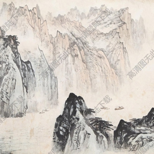 岑學恭國畫 三峽風光 高清大圖下載