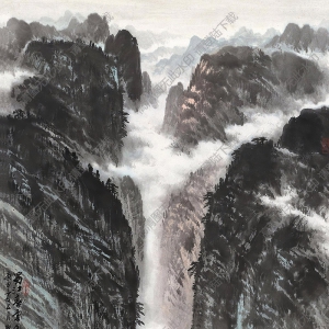 岑學恭作品 蜀江春云圖 高清大圖下載