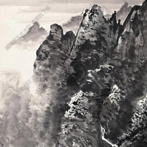 應(yīng)野平國(guó)畫(huà) 疊嶂飛泉 高清大圖下載