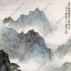 應(yīng)野平國(guó)畫 黃山勝境 (2) 高清大圖下載