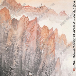 應(yīng)野平國(guó)畫 黃岳朝暉 高清大圖下載
