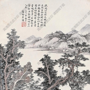 應(yīng)野平國(guó)畫 江上醉吟圖 高清大圖下載