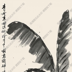錢君匋作品 芭蕉梅花 高清大圖下載
