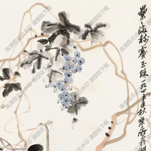 諸樂(lè)三作品 紫藤葡萄圖 高清大圖下載