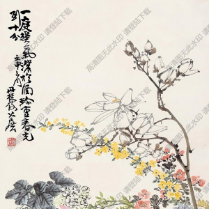 謝公展國(guó)畫(huà) 春光花韻 高清大圖下載