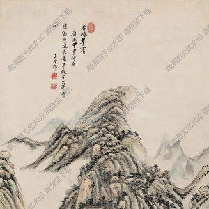 王原祁國(guó)畫(huà) 春崦翠靄 高清大圖下載