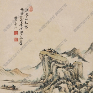 王原祁國(guó)畫(huà) 仿大癡山水圖 高清大圖下載