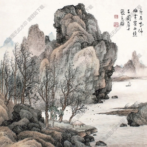 張石園國(guó)畫 富春江色張石園 高清大圖下載