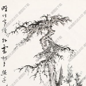 張石園國(guó)畫 枯樹(shù) 高清大圖下載