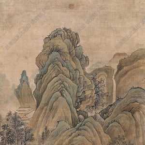 袁江國(guó)畫 松溪撫琴圖 高清大圖下載