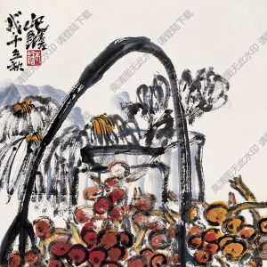朱屺瞻國(guó)畫(huà) 枇杷圖 高清大圖下載