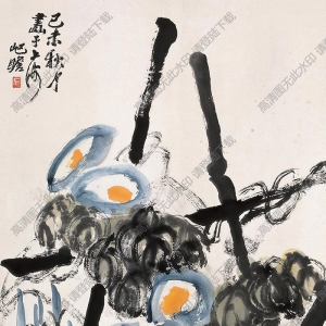 朱屺瞻國(guó)畫(huà) 牽牛花 (3) 高清大圖下載