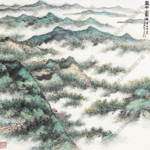 俞子才作品 莫干山云海 高清大圖下載