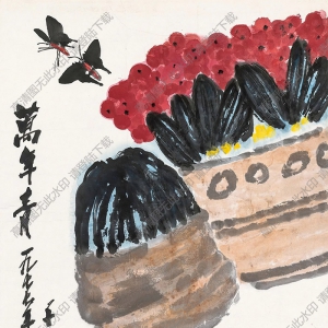 崔子范作品 萬(wàn)年青 (2) 高清大圖下載