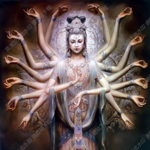 曾浩油畫(huà)作品_千手觀音_高清大圖下載