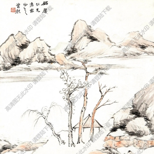 曾熙國(guó)畫(huà) 疏林遠(yuǎn)山圖 高清大圖下載