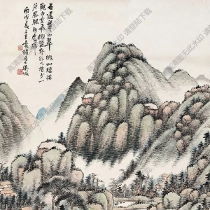 吳徵國(guó)畫(huà) 春山圖立軸 高清大圖下載