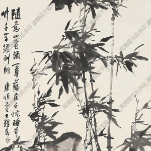 吳徵國(guó)畫(huà) 叢篁柱石 高清大圖下載