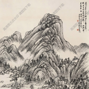吳徵國(guó)畫(huà) 翠嵐春曉 高清大圖下載