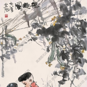 盧沉國(guó)畫(huà) 童戲圖 高清大圖下載