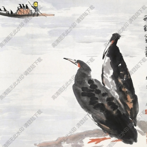 李瓊久國(guó)畫 漁鷹 高清大圖下載
