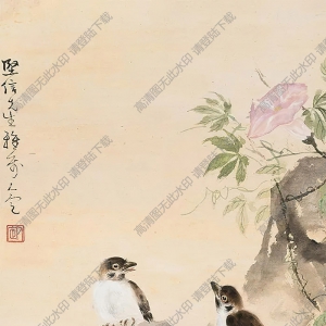 方人定國畫 花鳥 高清大圖下載