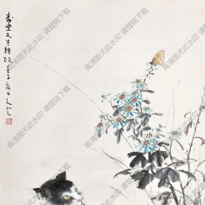 方人定國(guó)畫 耄耋圖 高清大圖下載