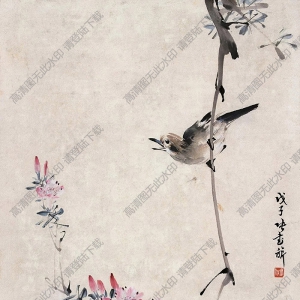 張書旗國(guó)畫 春鳥圖 高清大圖下載