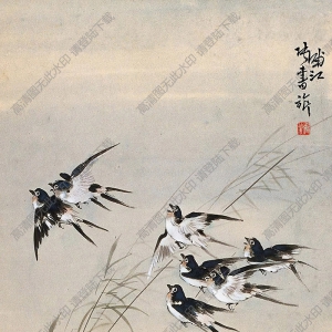 張書旗國(guó)畫 飛燕迎春 高清大圖下載