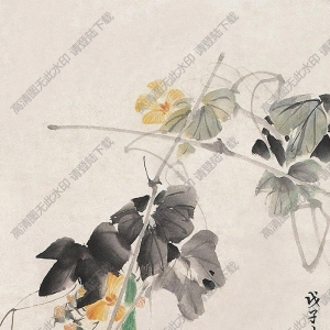 張書旗國畫 靈鳥蔬果圖 高清大圖下載
